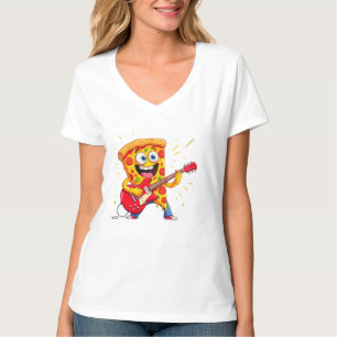 Camiseta **Pizza Rock ’n’ Roll – Rebanada Divertida Tocando