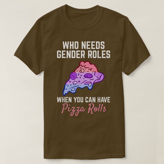 Camiseta Pizza Roll No Roles De Género No Genderflui Binari (Diseño del anverso)