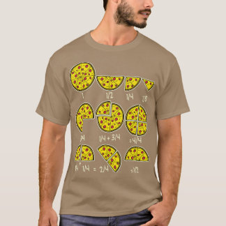 Camiseta Pizza Salami Queso Fracciones Matemáticas Rápidas 