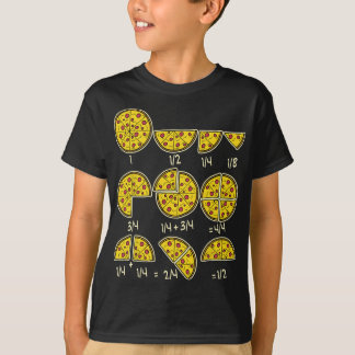 Camiseta Pizza Salami Queso Fracciones Matemáticas Rápidas 
