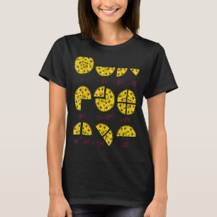 Camiseta Pizza Salami Queso Fracciones Matemáticas Rápidas 