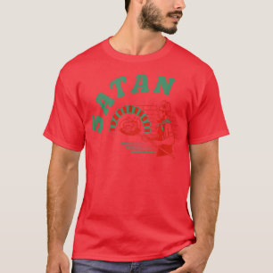 Camiseta Pizza Satan Occult Punk Gótico Baphomet Devil Blac