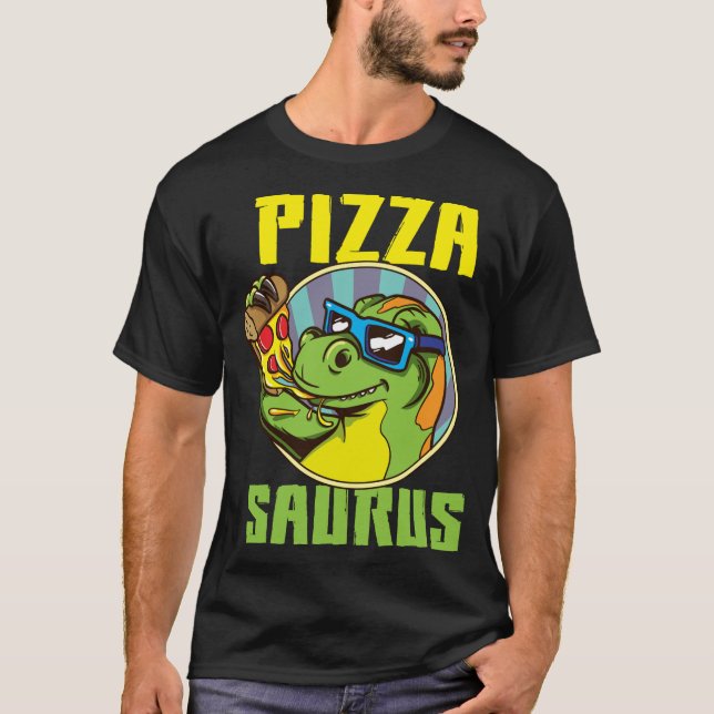 Camiseta Pizza Saurus T-Rex Dinosaurio comiendo pizza Pizza (Anverso)