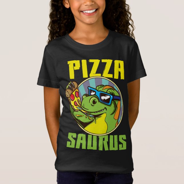 Camiseta Pizza Saurus T-Rex Dinosaurio comiendo pizza Pizza (Anverso)