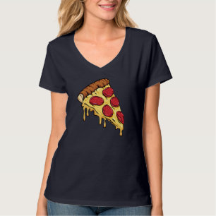 Camiseta Pizza Slice con Pepperoni y el Personalizado de qu