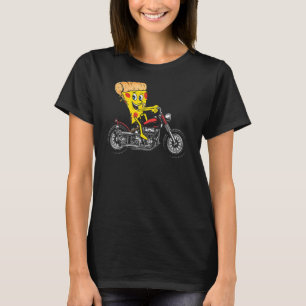 Camiseta Pizza Slice En Moto Chopper Motocicleta