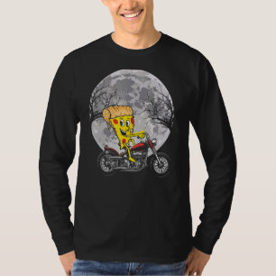 Camiseta Pizza Slice En Moto Chopper Motocicleta