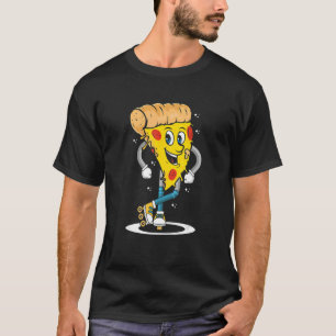 Camiseta Pizza Slice En Rollerskates Roller patinaje Retro