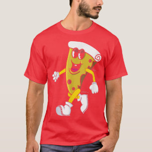 Camiseta Pizza Slice Está Corriendo, Gym Fitness Runner Mar