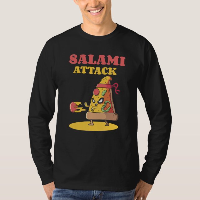 Camiseta Pizza Slice Motif Ninja Salami Attack Pizza Cheese (Anverso)
