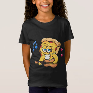 Camiseta Pizza Slice tocando guitarra, guitarra de rock de 