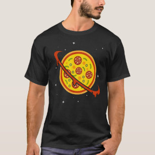 Camiseta Pizza Space Saturn Planet Food Humor Foodie