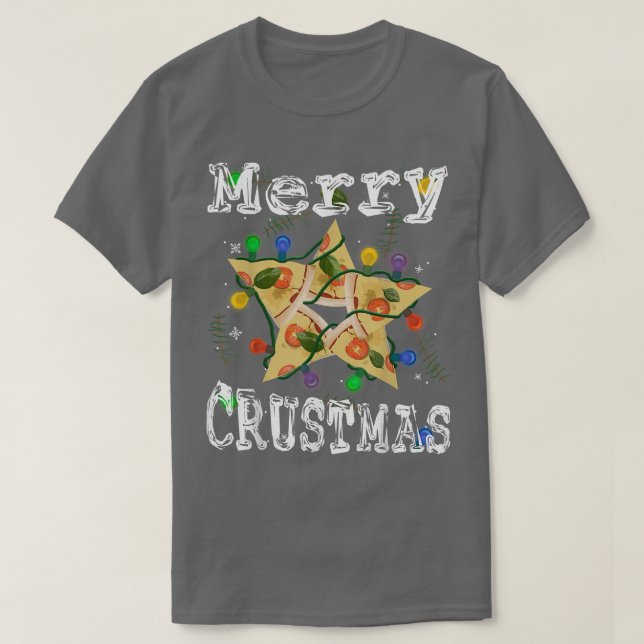 Camiseta Pizza Star Ilustra Pizzalove - Feliz Crustmas (Diseño del anverso)