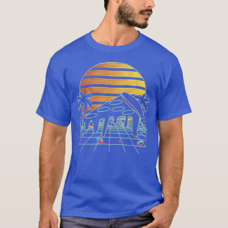 Camiseta Pizza Sunset Aesthetic 80 Vaporwave Fast Food Lov