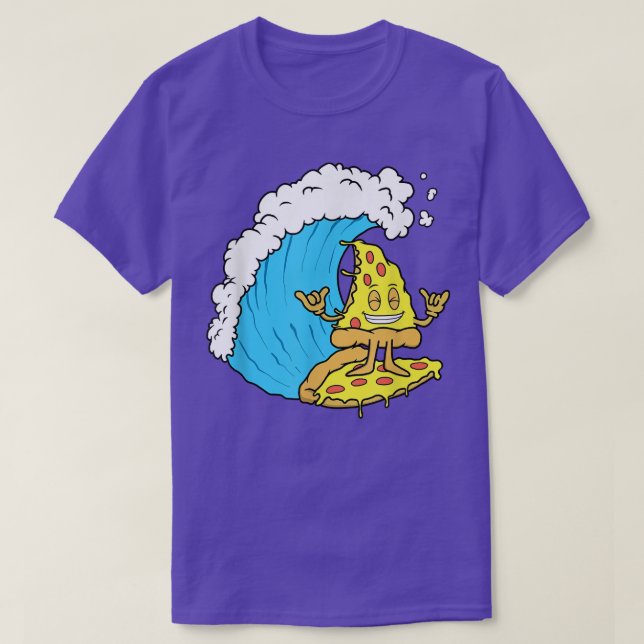 Camiseta Pizza Surfing Cheese Slice Surfer Wave Riding Funn (Diseño del anverso)