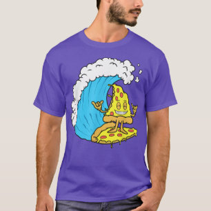 Camiseta Pizza Surfing Cheese Slice Surfer Wave Riding Funn
