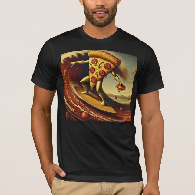 Camiseta Pizza Surfing Eating Pizza (Anverso)