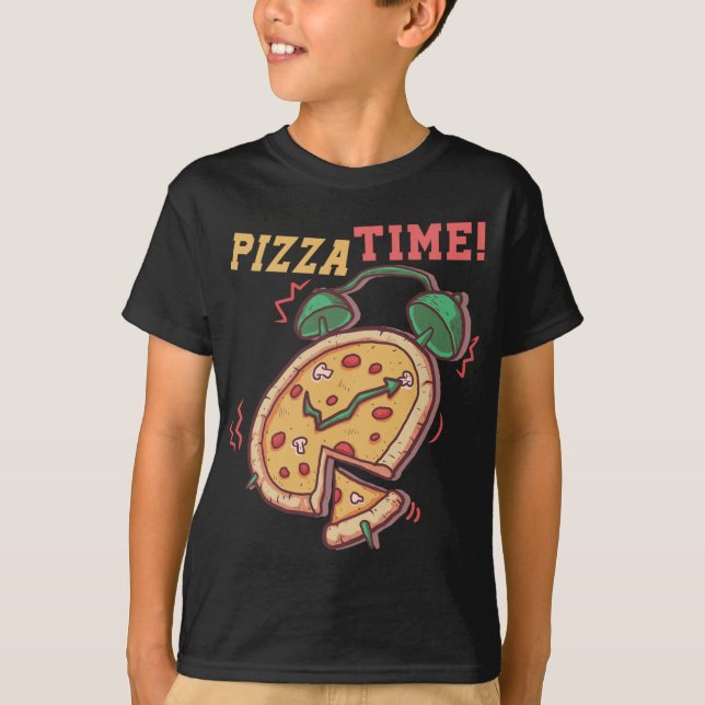 Camiseta Pizza Time Funny Pizza Alarm Clock Pizza Italiana  (Anverso)