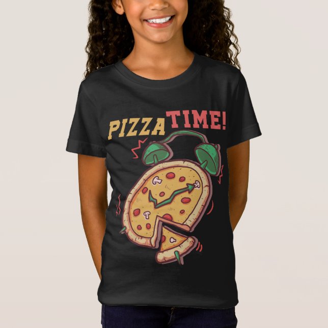 Camiseta Pizza Time Funny Pizza Alarm Clock Pizza Italiana  (Anverso)