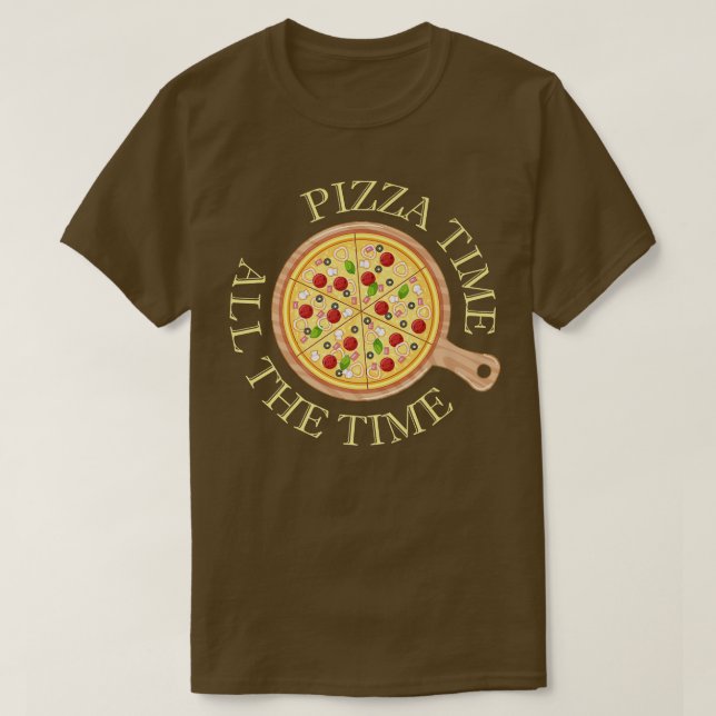 Camiseta Pizza Time Todo El Tiempo La Comida Ama La Comida  (Diseño del anverso)