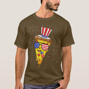 Camiseta Pizza Us Bandera Gorra Firecracker 4 De Julio