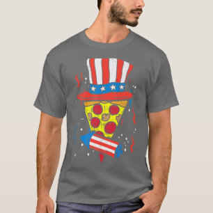 Camiseta Pizza Us Bandera Gorra Firecracker 4 De Julio