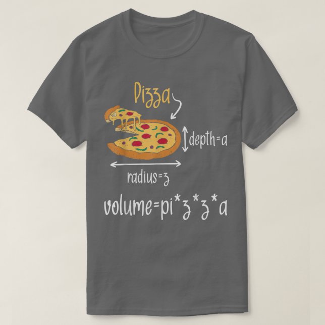 Camiseta Pizza Volume Formula Alimentos Lover Math Foodie  (Diseño del anverso)