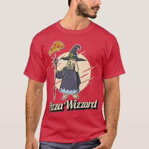 Camiseta Pizza Wizard Perro Sorcerador Comer pizza