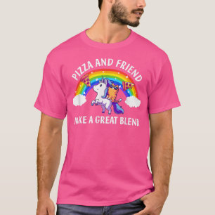 Camiseta Pizza Y Amigo Hacen Un Gato De Mezcla Con Unico