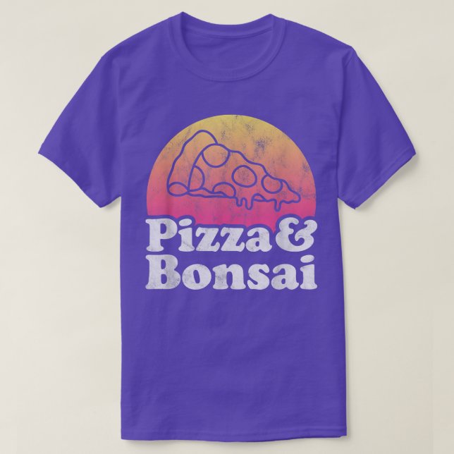 Camiseta Pizza y árbol Bonsai  (Diseño del anverso)