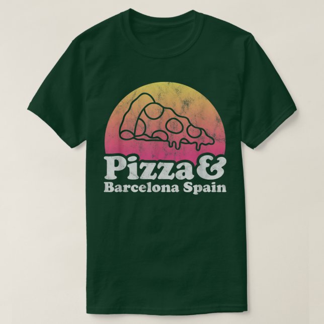 Camiseta Pizza y Barcelona España  (Diseño del anverso)