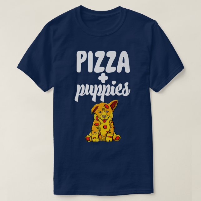 Camiseta Pizza y Cachorros aman a mujeres graciosas amantes (Diseño del anverso)