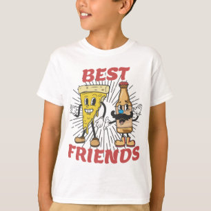 Camiseta Pizza Y Cerveza Mejor Amigos Personalizado Estilo