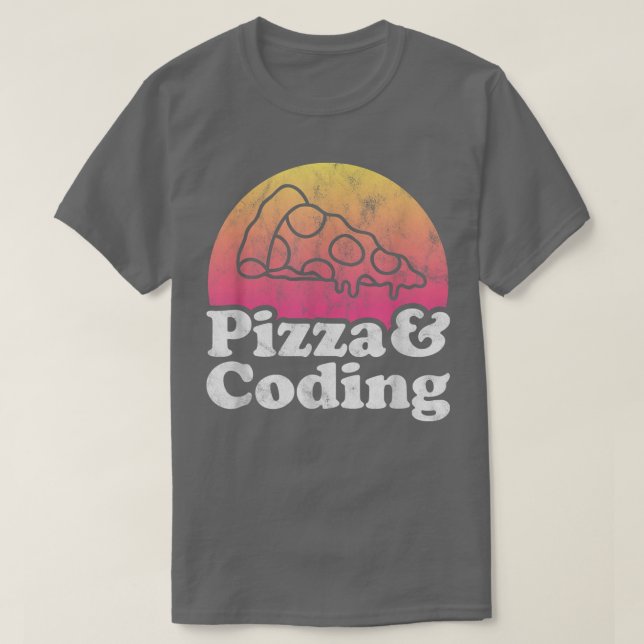 Camiseta Pizza y codificación o codificador (Diseño del anverso)