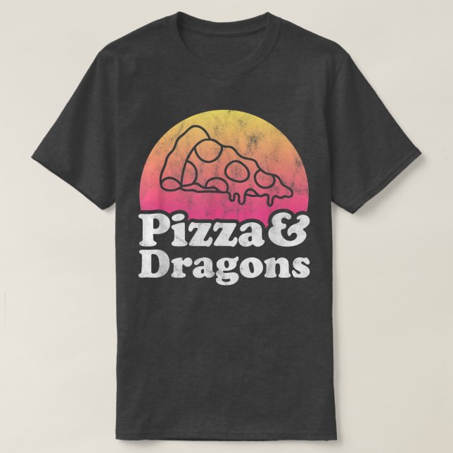 Camiseta Pizza y dragones o dragón (Diseño del anverso)