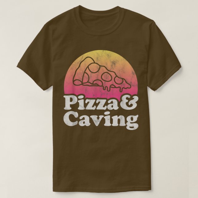 Camiseta Pizza y espeleología o cuevas  (Diseño del anverso)