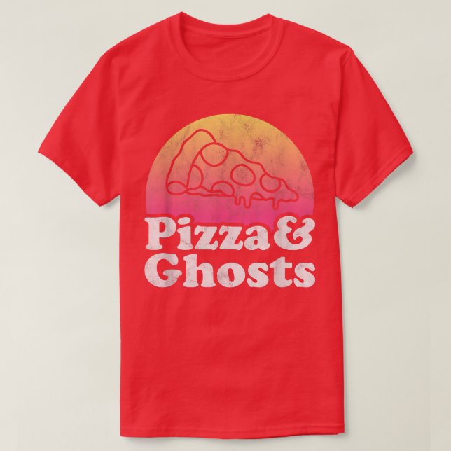 Camiseta Pizza y fantasmas o fantasma  (Diseño del anverso)