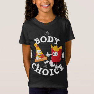 Camiseta Pizza y fruta mi cuerpo mi elección Comida rápida