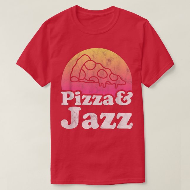 Camiseta Pizza y jazz  (Diseño del anverso)