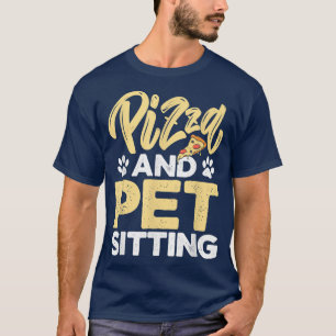 Camiseta Pizza Y Mascota Sentado En Perros De Sitter Mascot