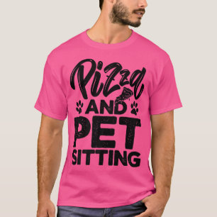 Camiseta Pizza Y Mascota Sentado En Perros De Sitter Mascot