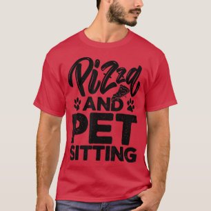 Camiseta Pizza Y Mascota Sentado En Perros De Sitter Mascot