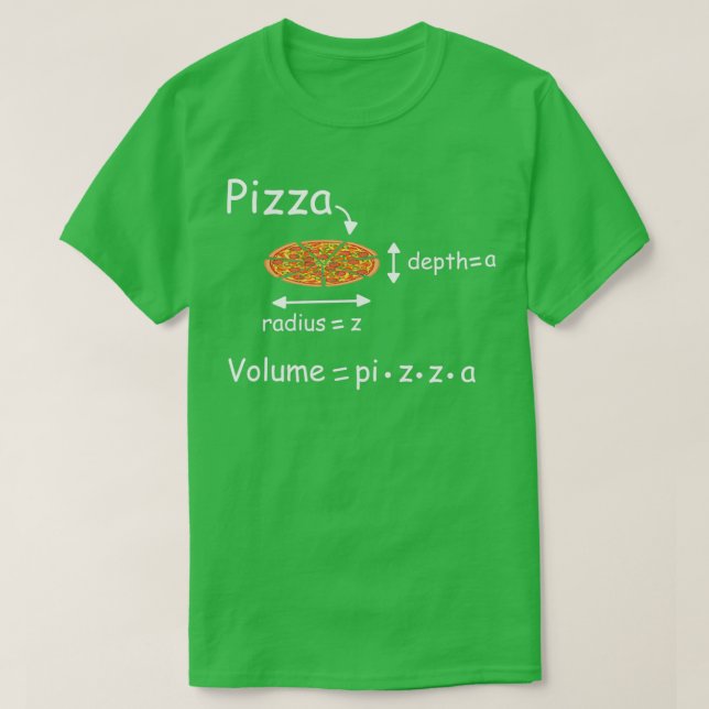 Camiseta Pizza y matemáticas (Diseño del anverso)
