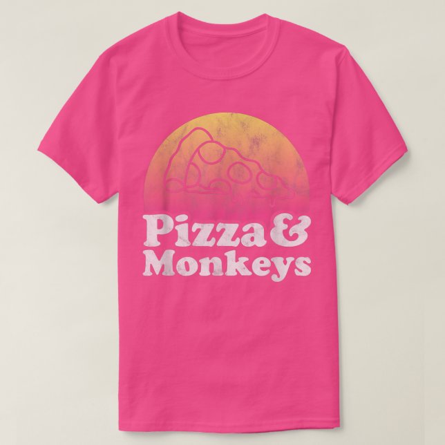 Camiseta Pizza y monos o mono (Diseño del anverso)