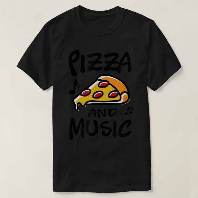 Camiseta Pizza y Music Piano Music Notes (Diseño del anverso)