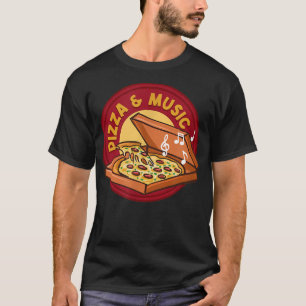 Camiseta Pizza y música divertida Pizza Chef Music Notes