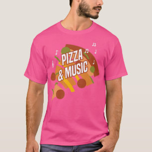 Camiseta Pizza y notas musicales Clef Piano Músico