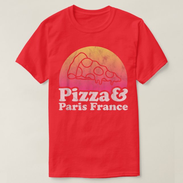 Camiseta Pizza y París Francia  (Diseño del anverso)