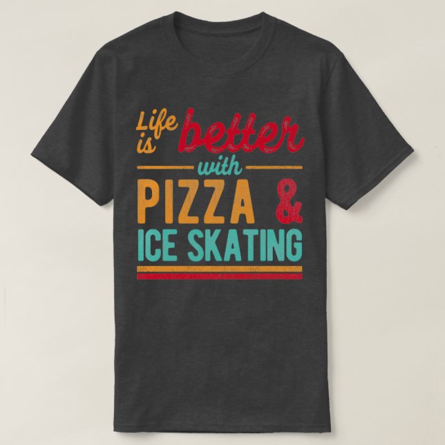Camiseta Pizza Y Patinaje Sobre Hielo (Diseño del anverso)