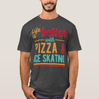 Camiseta Pizza Y Patinaje Sobre Hielo